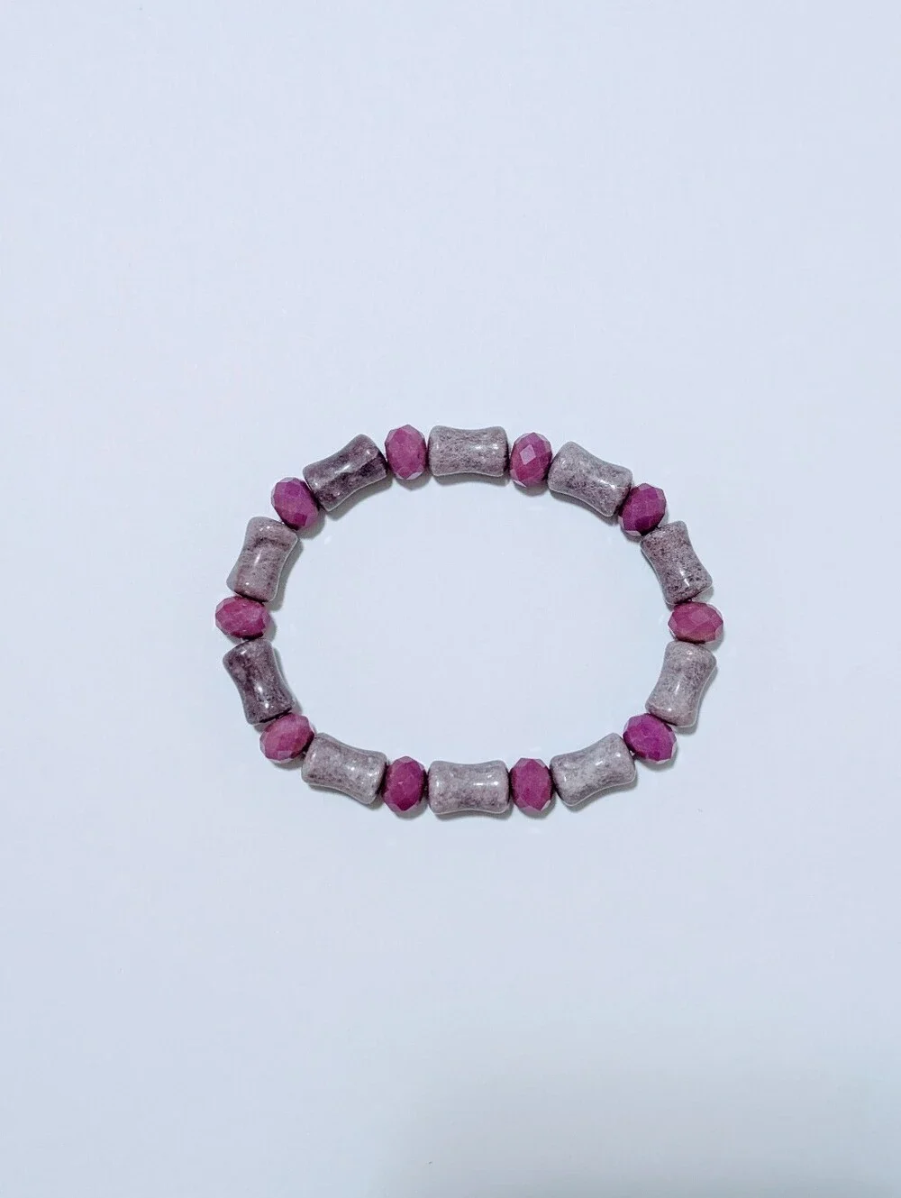 Lepidolite/Purple Mica/Jade Bracelet